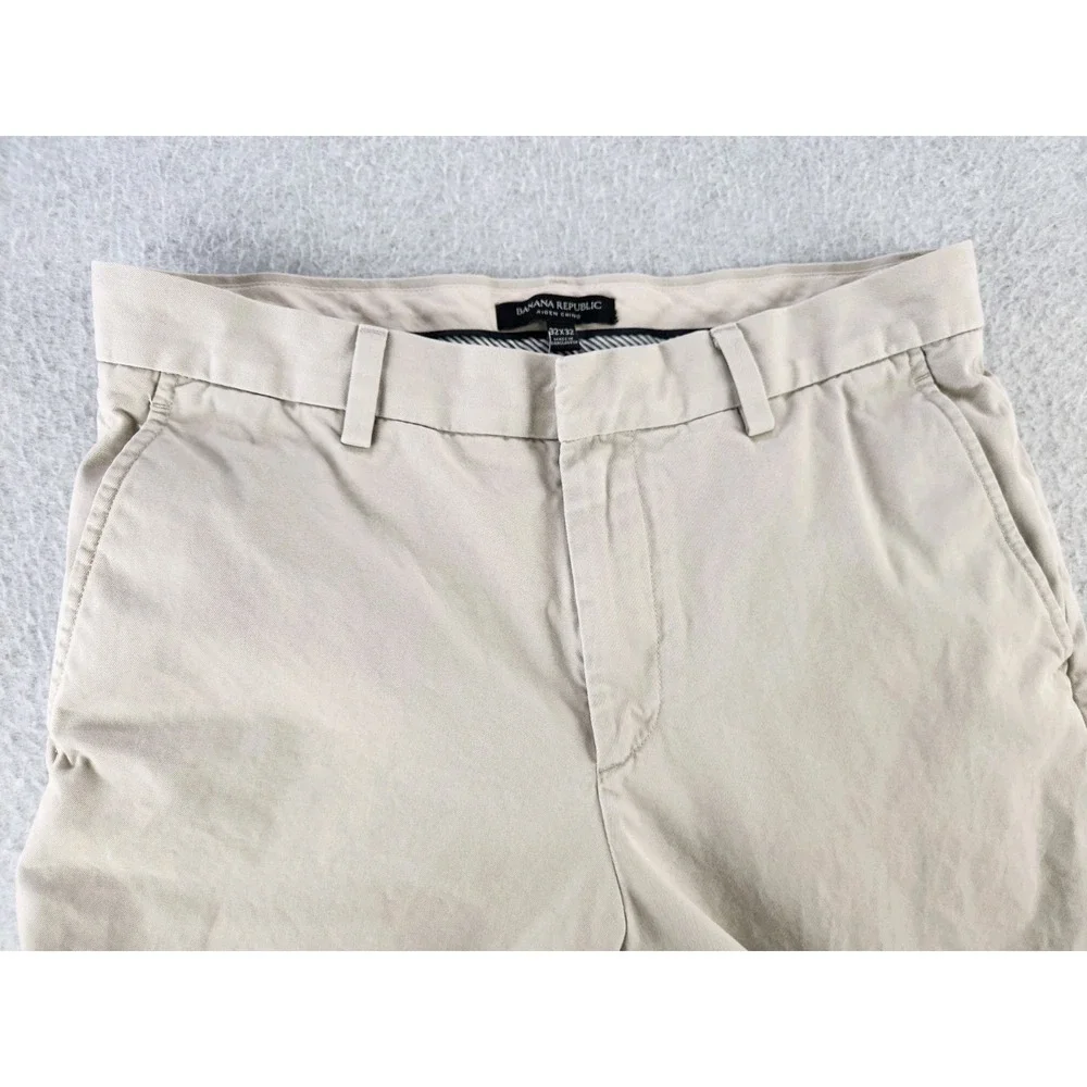 Banana Republic Pants Mens 32x30 Khaki Chino Beige Flat Front Classic Slacks‎